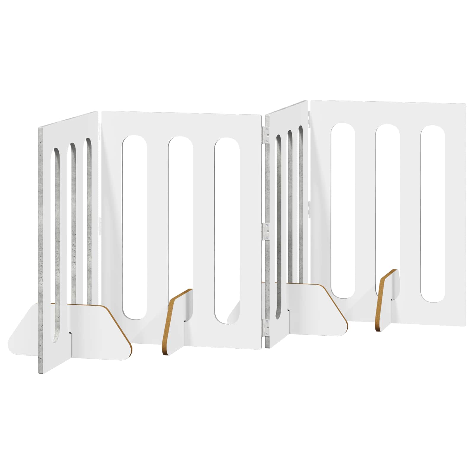 Faltbarer Haustierzaun 4 pcs Betongrau 201 x 38 x 70 cm