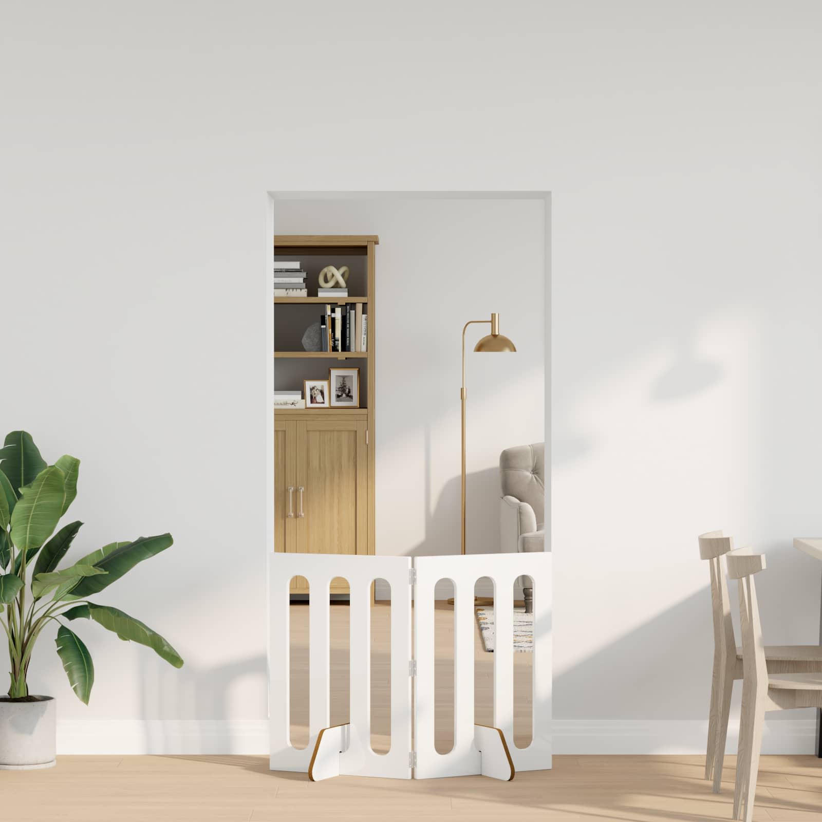 Faltbarer Haustierzaun 2 pcs Hochglanz Weiß 100,5 x 38 x 70 cm
