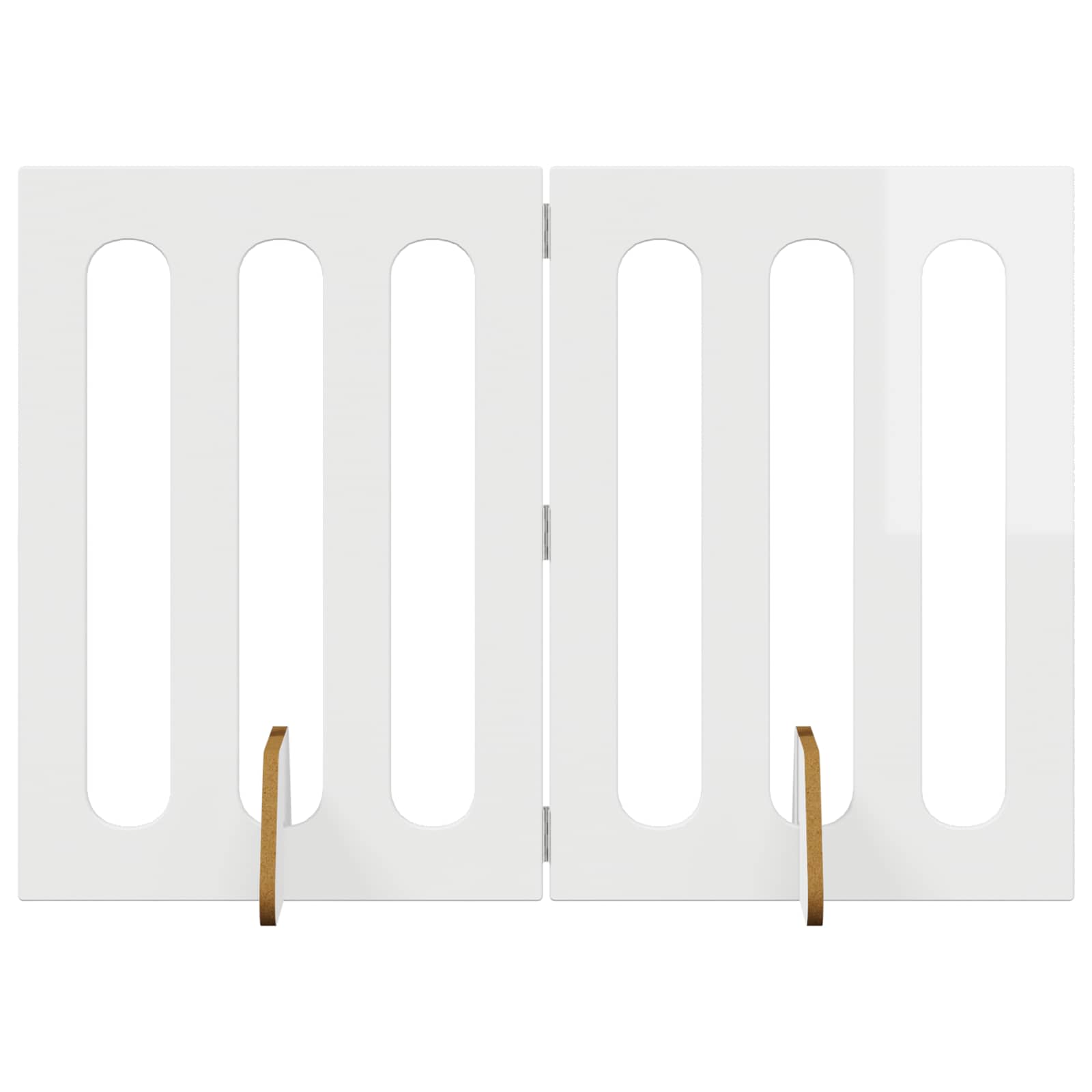 Faltbarer Haustierzaun 2 pcs Hochglanz Weiß 100,5 x 38 x 70 cm