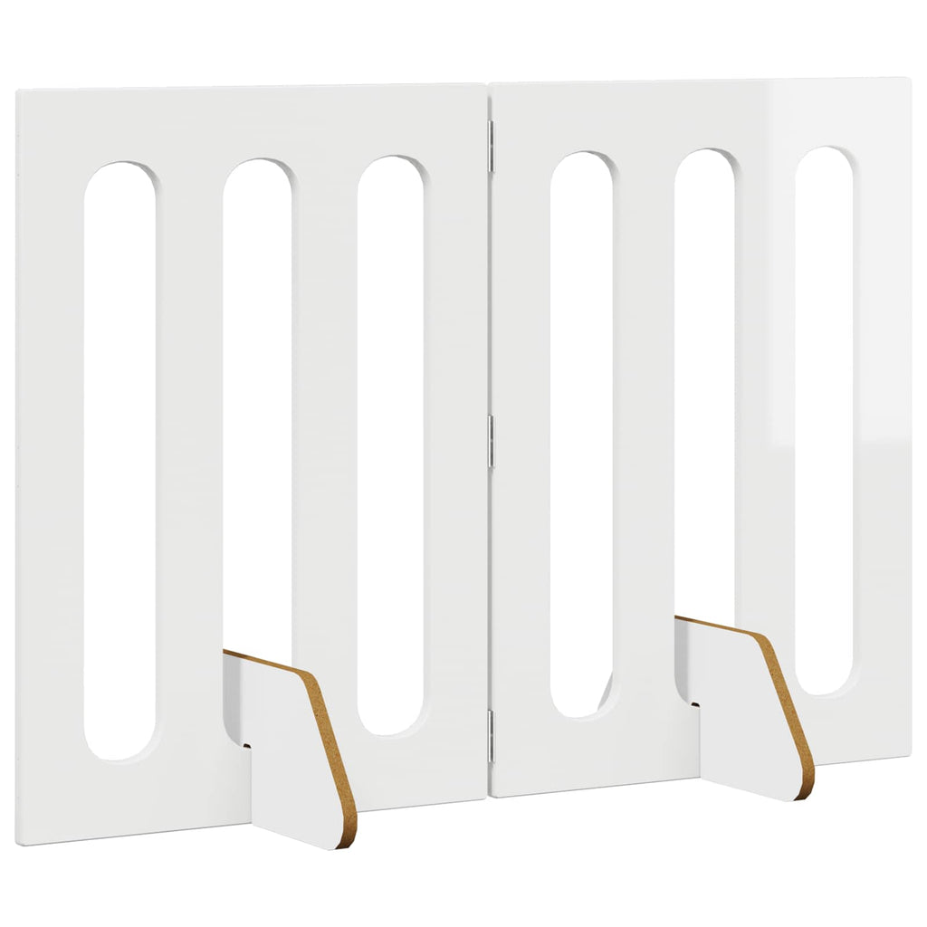 Faltbarer Haustierzaun 2 pcs Hochglanz Weiß 100,5 x 38 x 70 cm