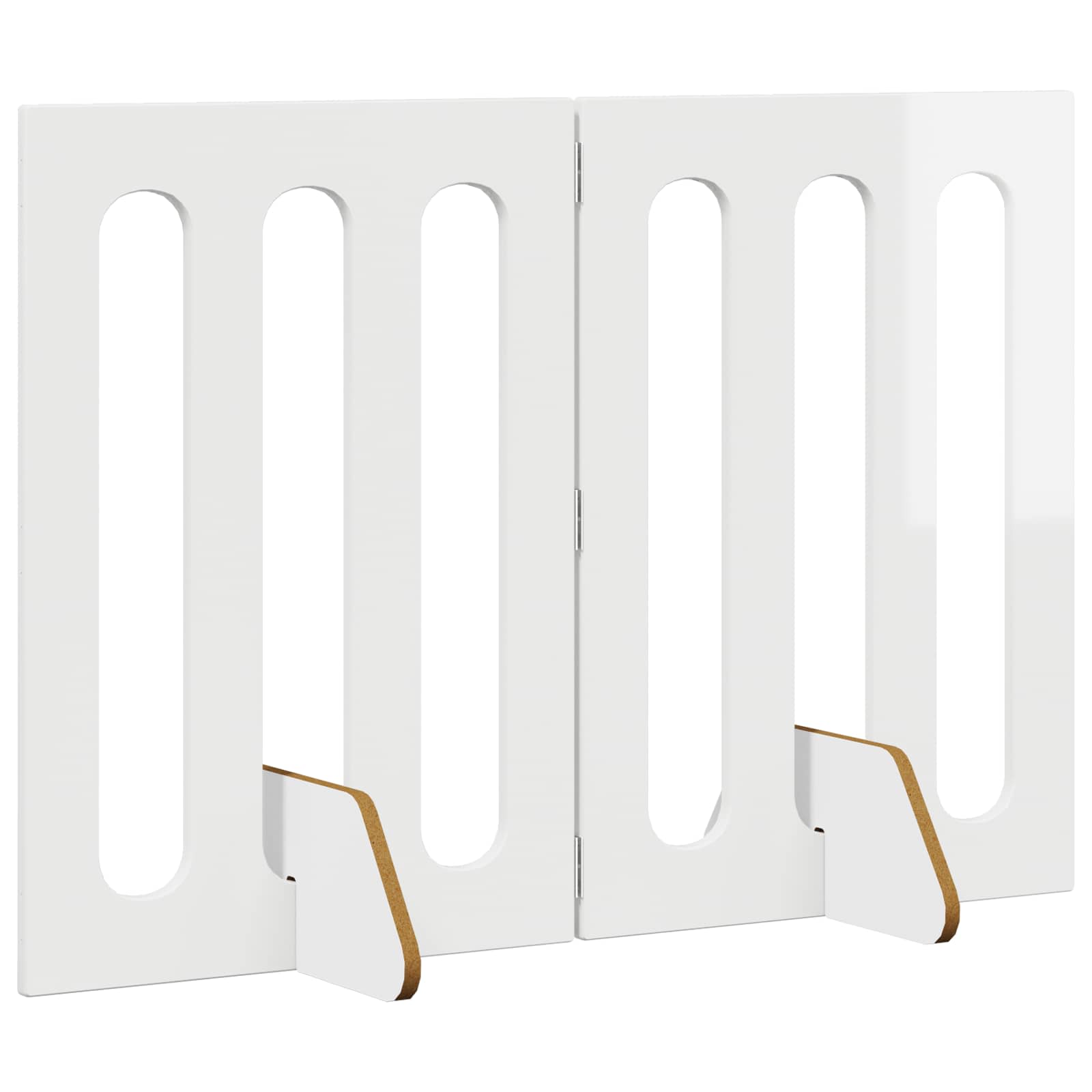 Faltbarer Haustierzaun 2 pcs Hochglanz Weiß 100,5 x 38 x 70 cm