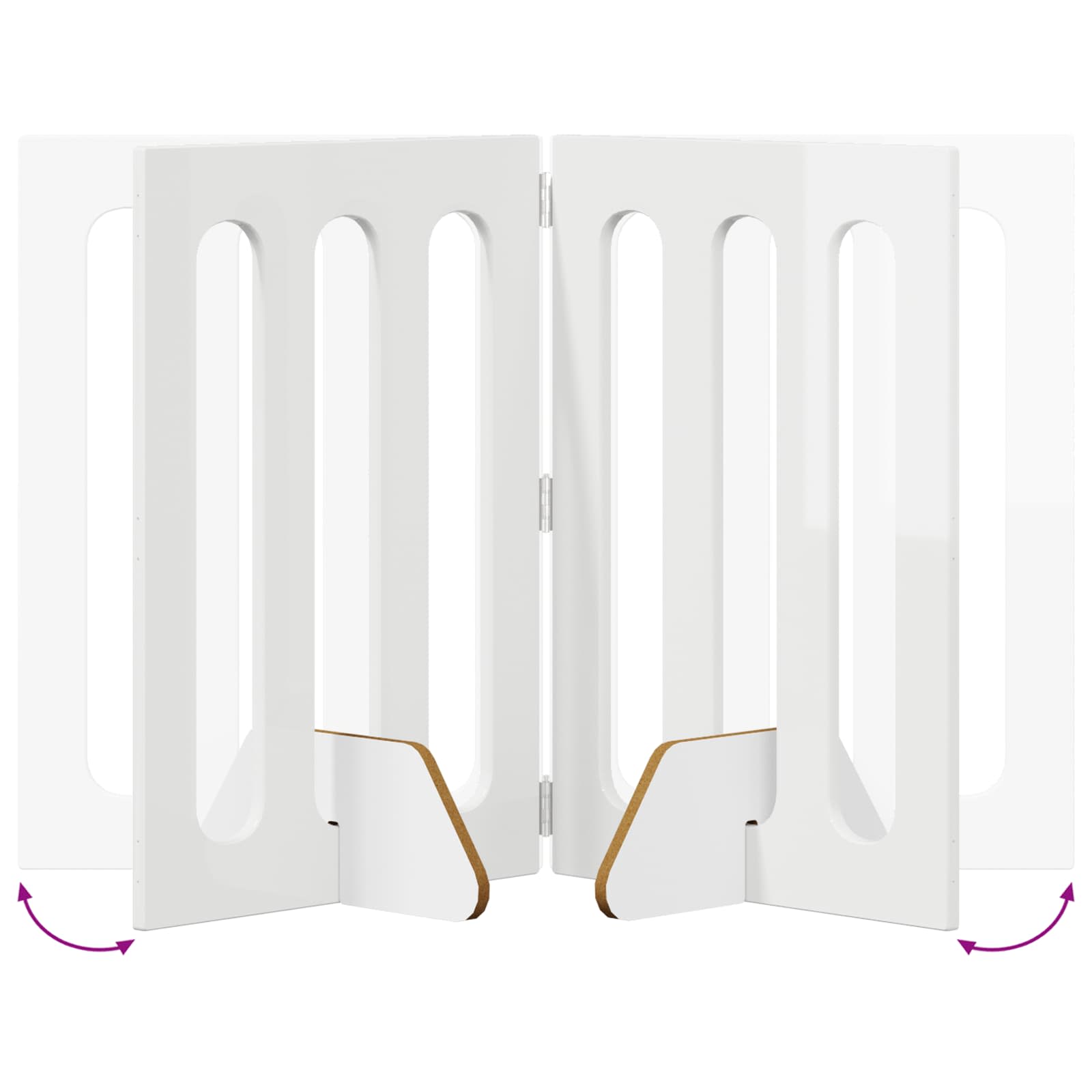 Faltbarer Haustierzaun 2 pcs Hochglanz Weiß 100,5 x 38 x 70 cm