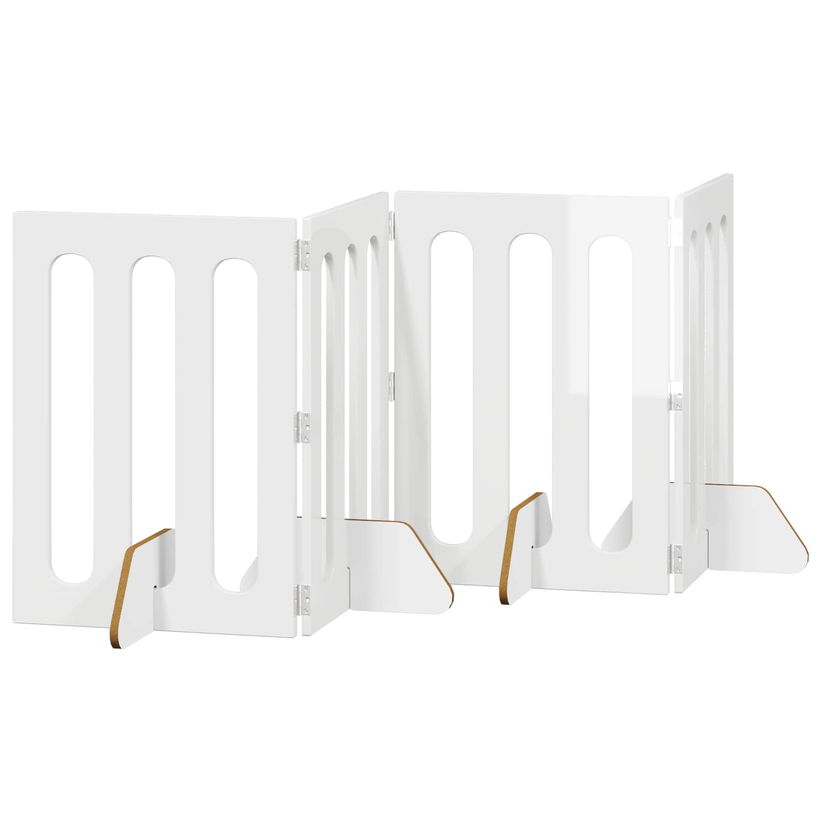 Faltbarer Haustierzaun 4 pcs Hochglanz Weiß 201 x 38 x 70 cm