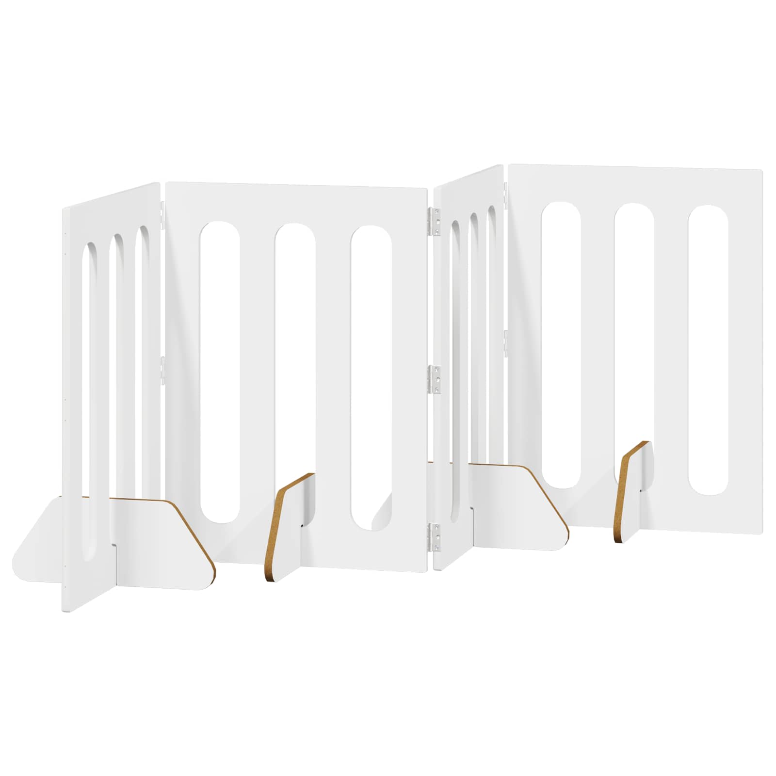 Faltbarer Haustierzaun 4 pcs Hochglanz Weiß 201 x 38 x 70 cm