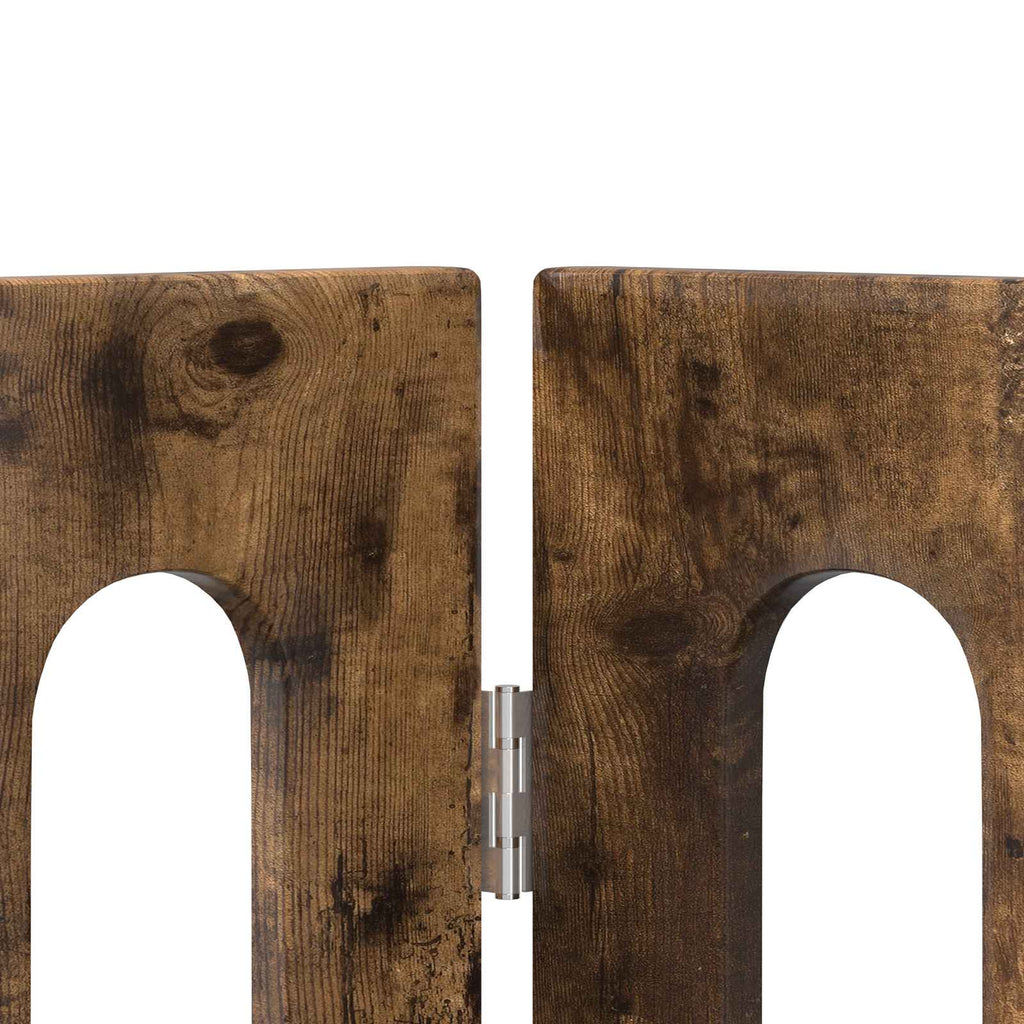 Faltbarer Haustierzaun 2 pcs Geräucherte Eiche Holzwerkstoff