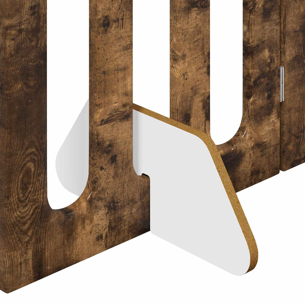 Faltbarer Haustierzaun 2 pcs Geräucherte Eiche Holzwerkstoff