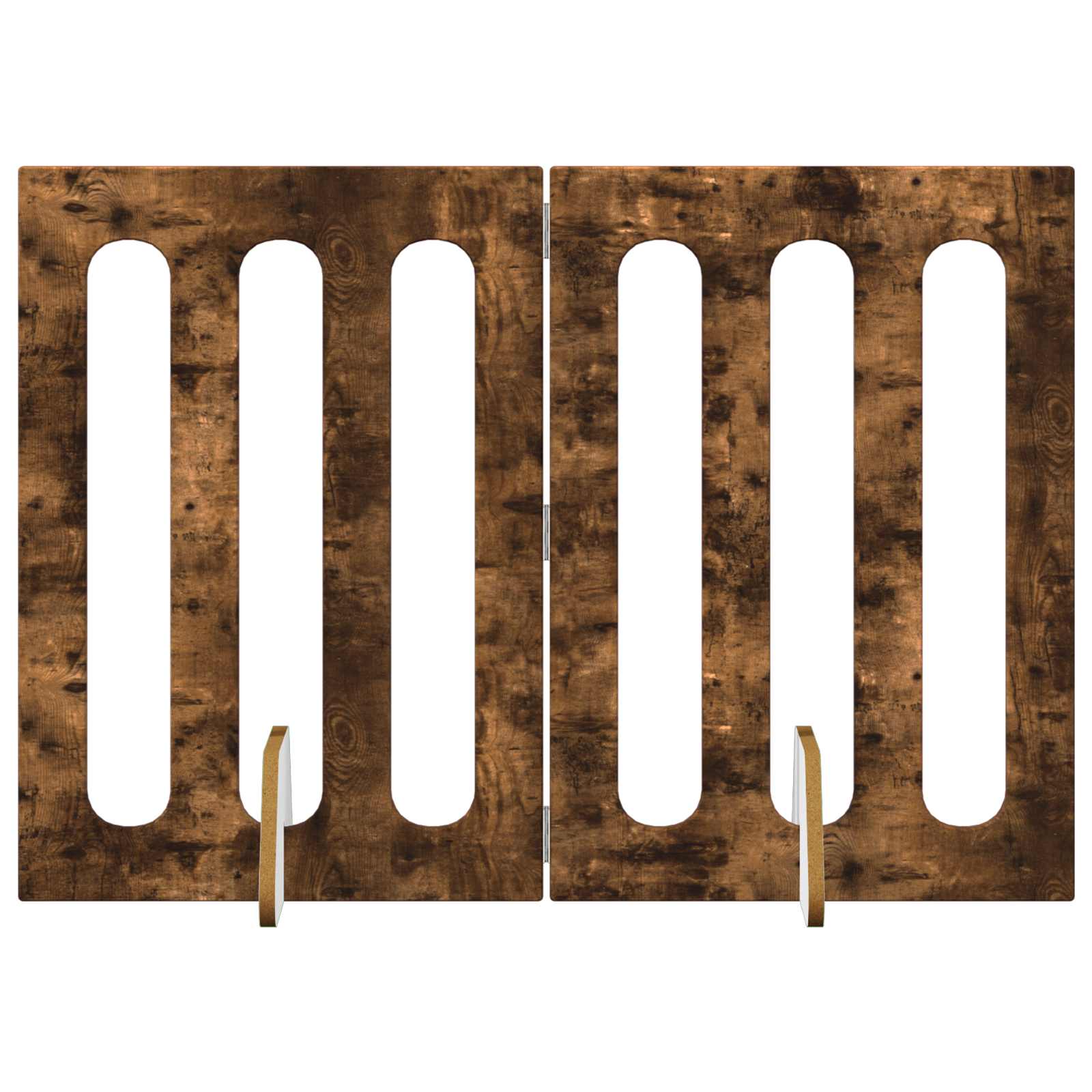 Faltbarer Haustierzaun 2 pcs Geräucherte Eiche Holzwerkstoff