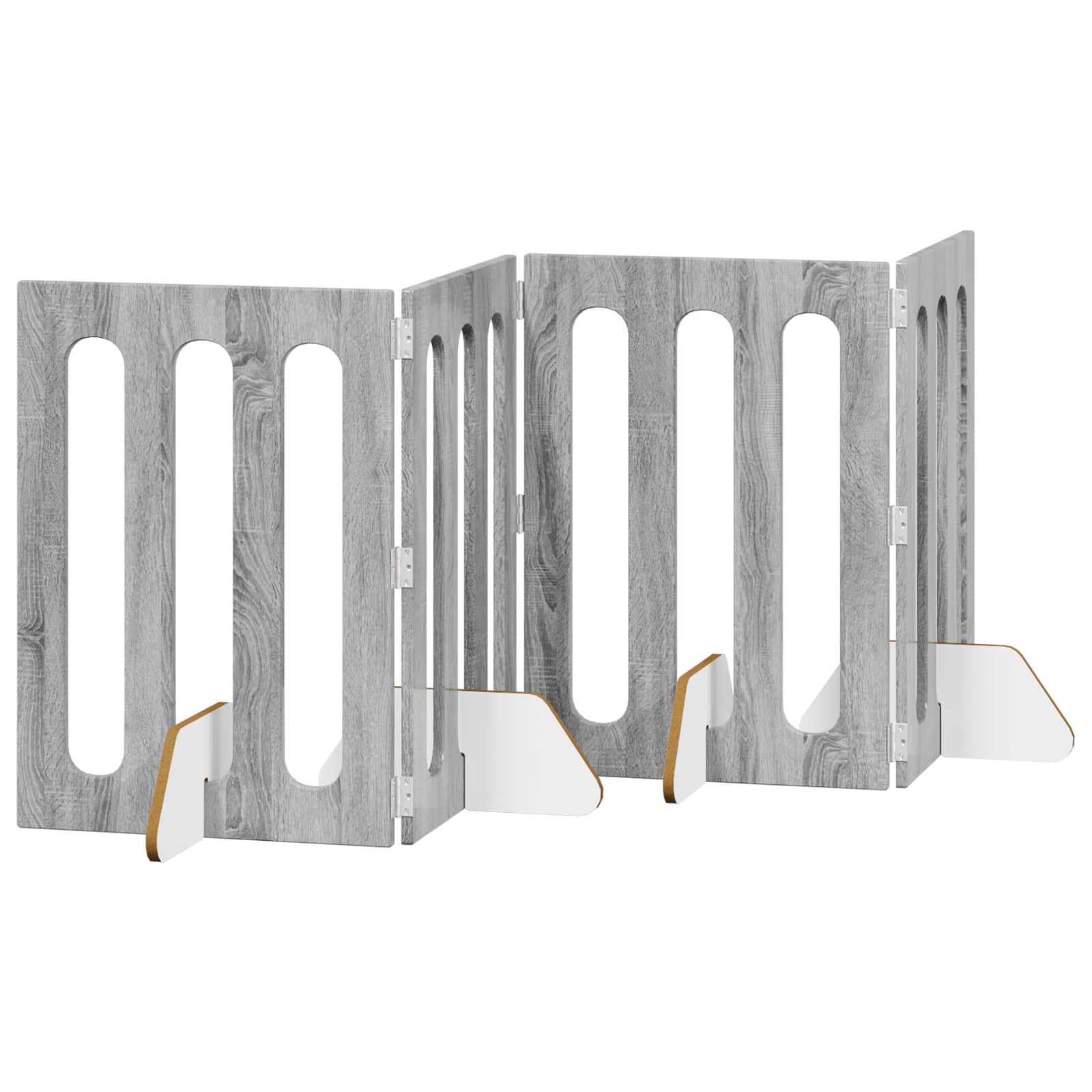 Faltbarer Haustierzaun 4 pcs Graues Sonoma 201 x 38 x 70 cm