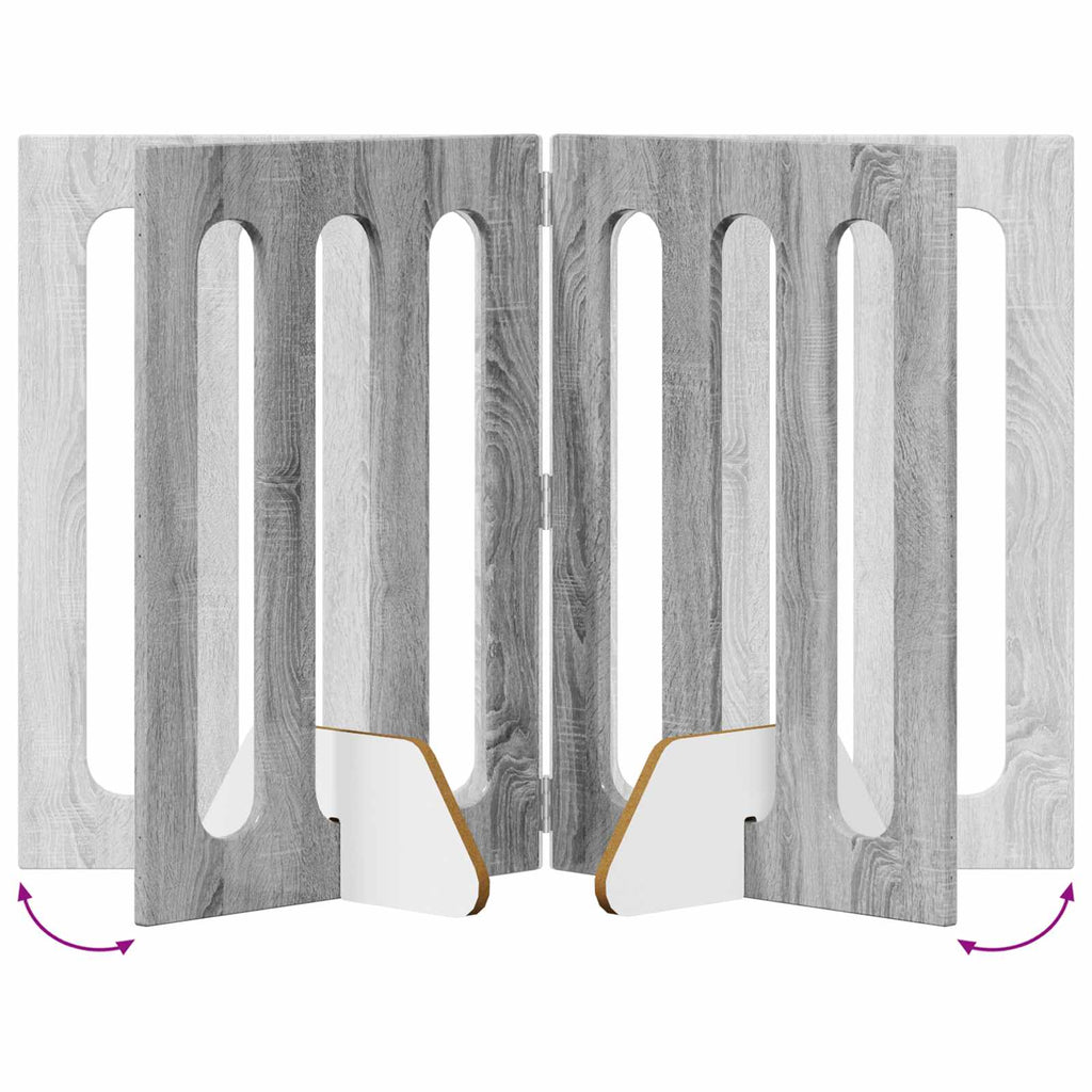 Faltbarer Haustierzaun 4 pcs Graues Sonoma 201 x 38 x 70 cm