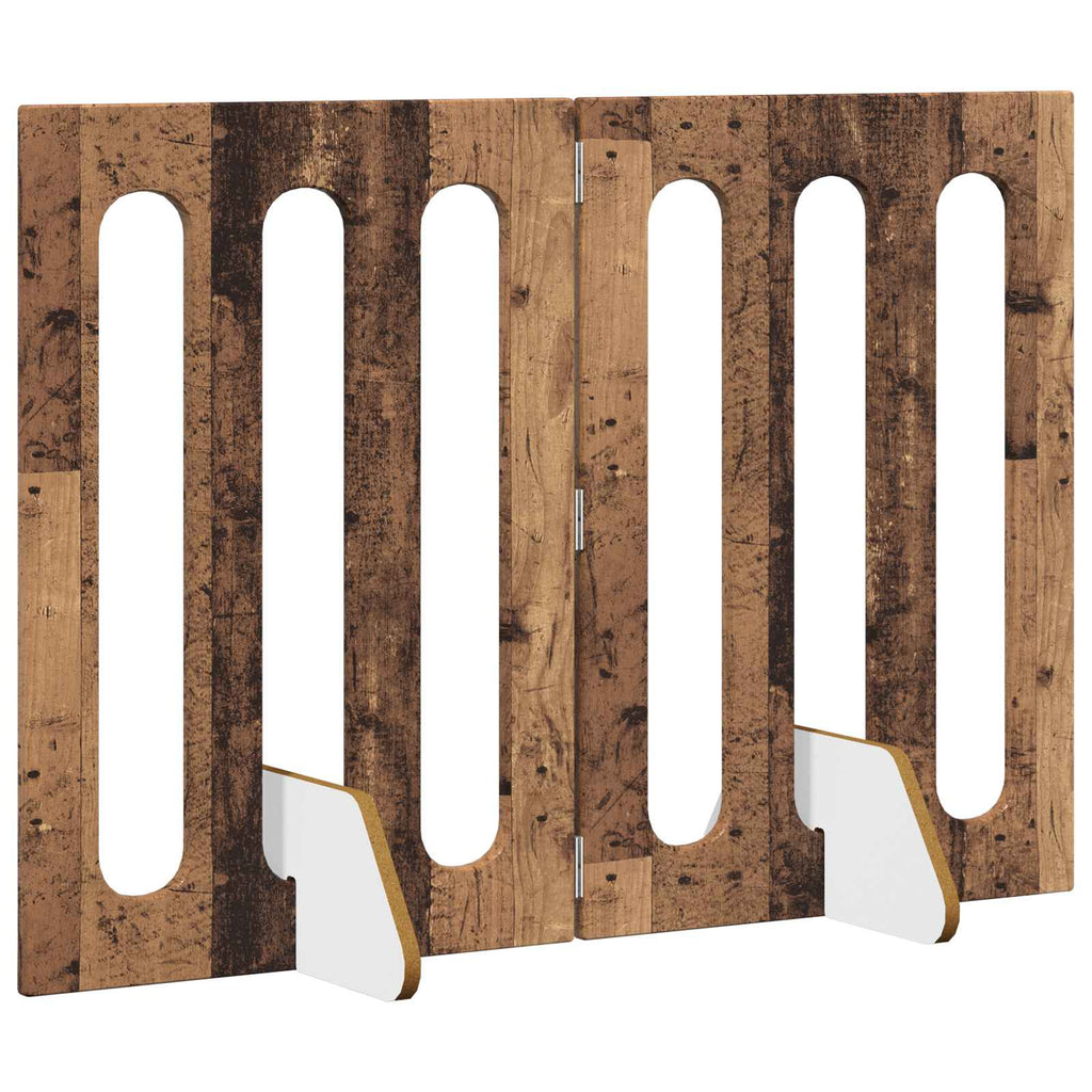 Faltbarer Haustierzaun 2 pcs Eichenholz 100,5 x 38 x 70 cm