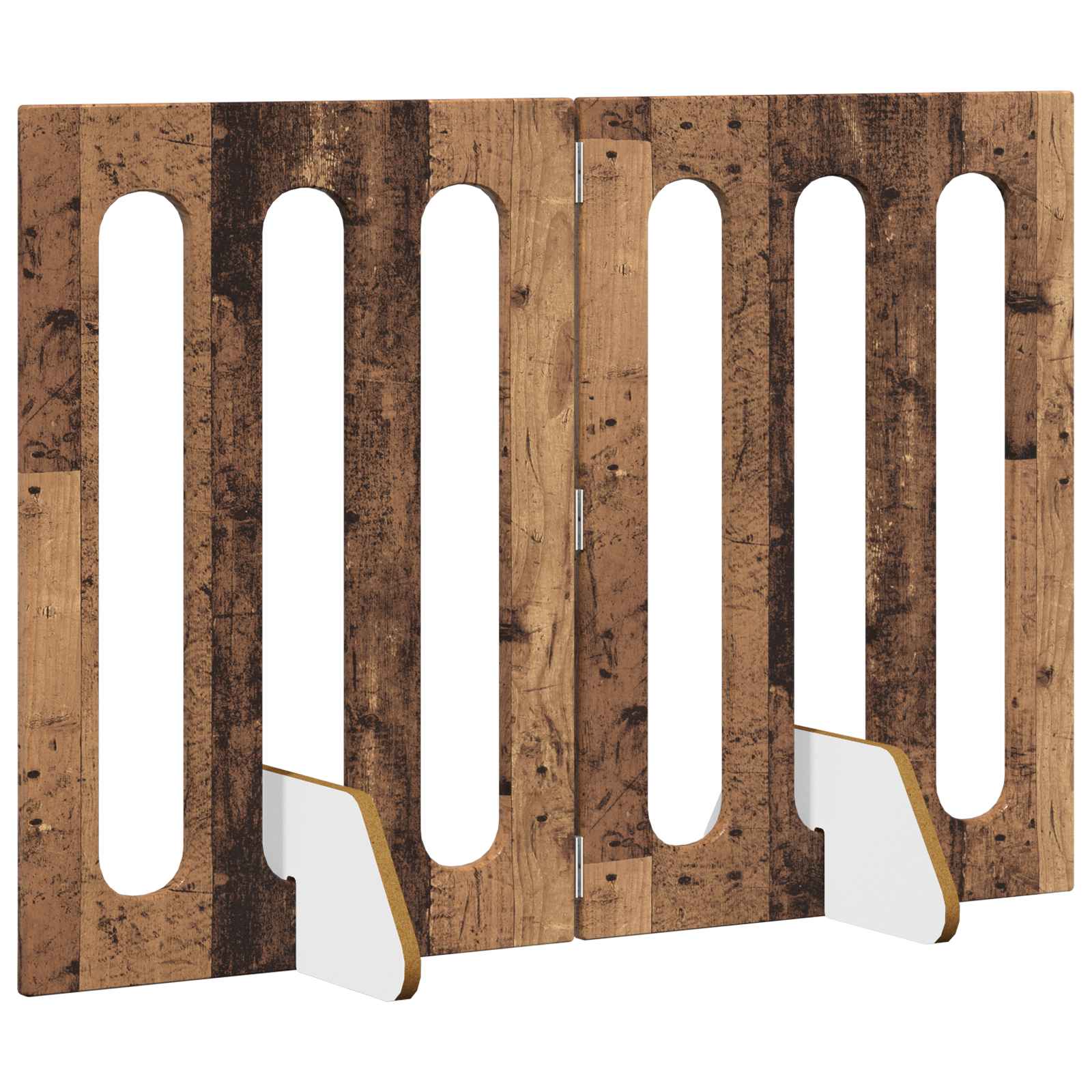 Faltbarer Haustierzaun 2 pcs Eichenholz 100,5 x 38 x 70 cm
