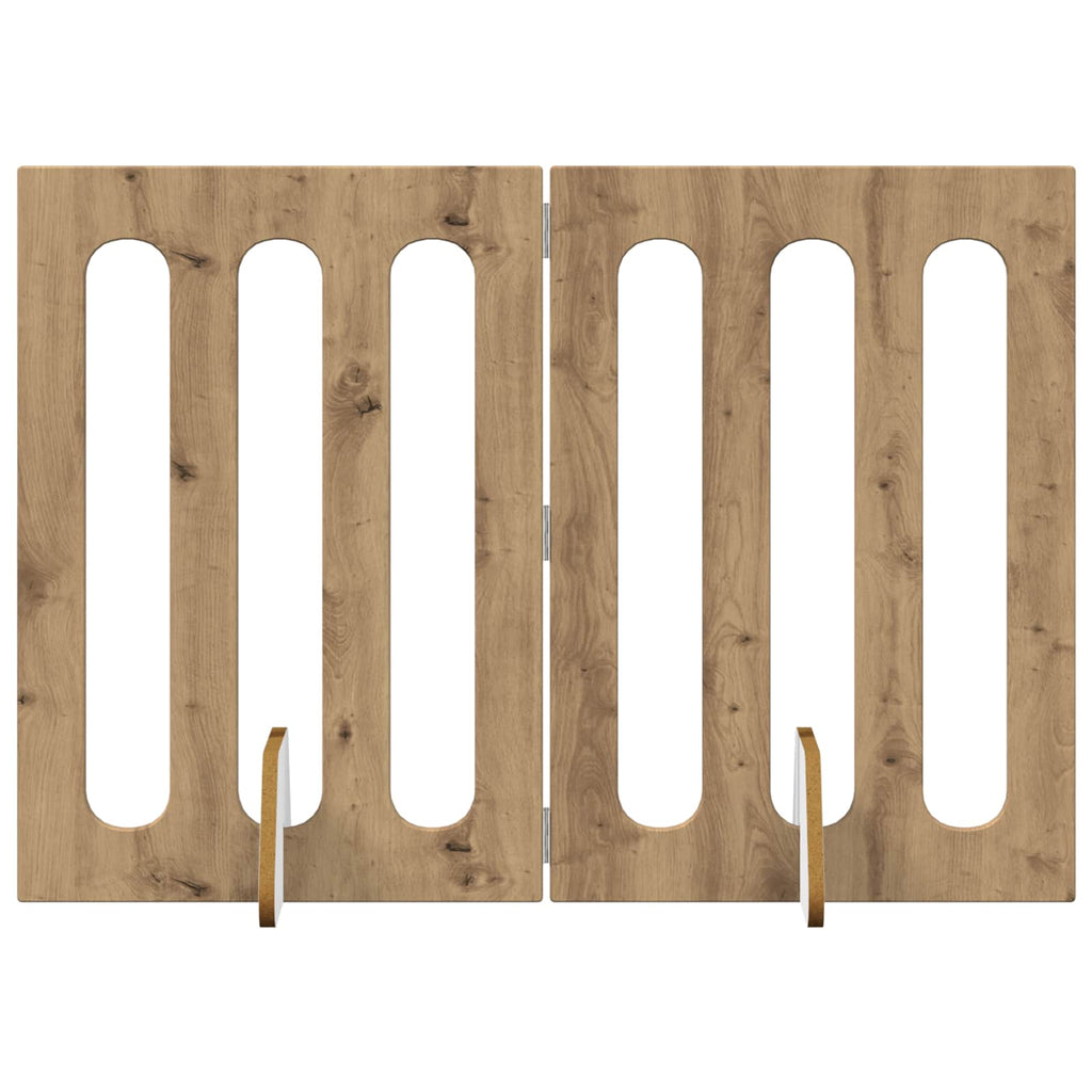 Faltbarer Haustierzaun 2 pcs Artisan-Eiche 100,5 x 38 x 70 cm