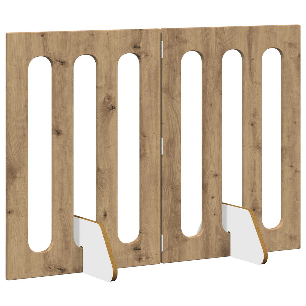 Faltbarer Haustierzaun 2 pcs Artisan-Eiche 100,5 x 38 x 70 cm
