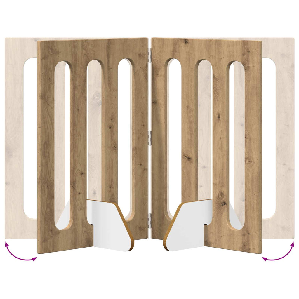 Faltbarer Haustierzaun 2 pcs Artisan-Eiche 100,5 x 38 x 70 cm