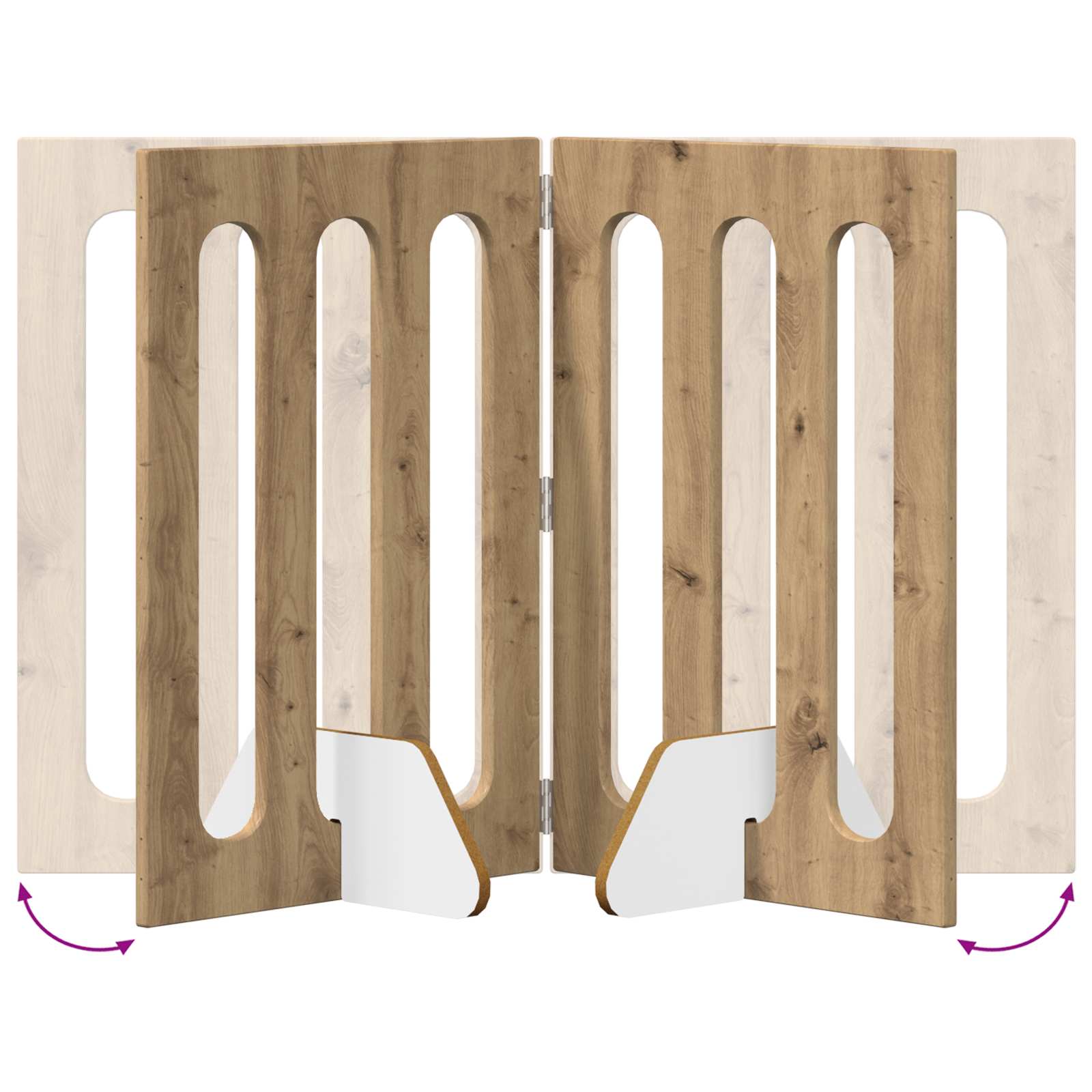 Faltbarer Haustierzaun 2 pcs Artisan-Eiche 100,5 x 38 x 70 cm