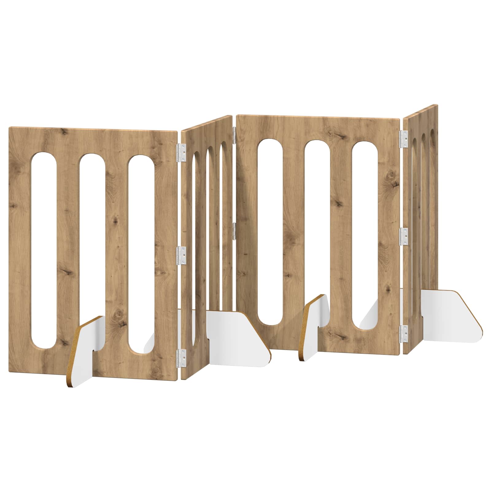Faltbarer Haustierzaun 4 pcs Artisan-Eiche 201 x 38 x 70 cm