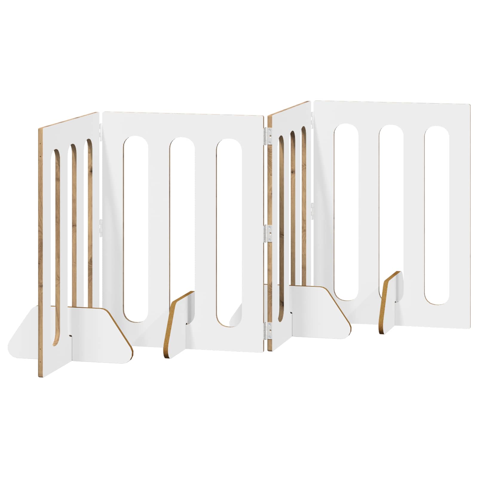 Faltbarer Haustierzaun 4 pcs Artisan-Eiche 201 x 38 x 70 cm