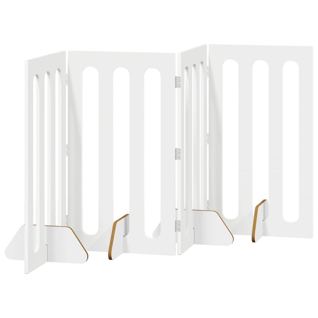 Faltbarer Haustierzaun 4 pcs Weiß 201 x 38 x 90 cm