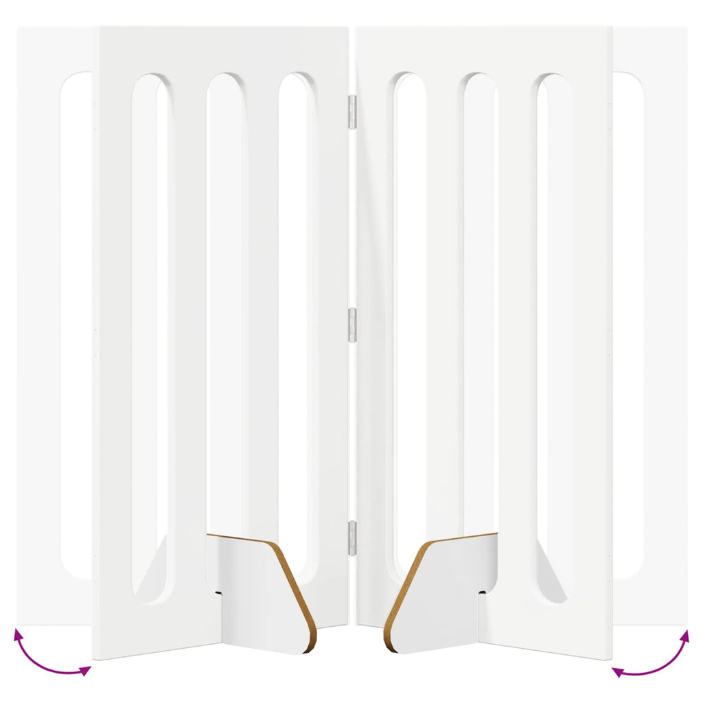 Faltbarer Haustierzaun 4 pcs Weiß 201 x 38 x 90 cm