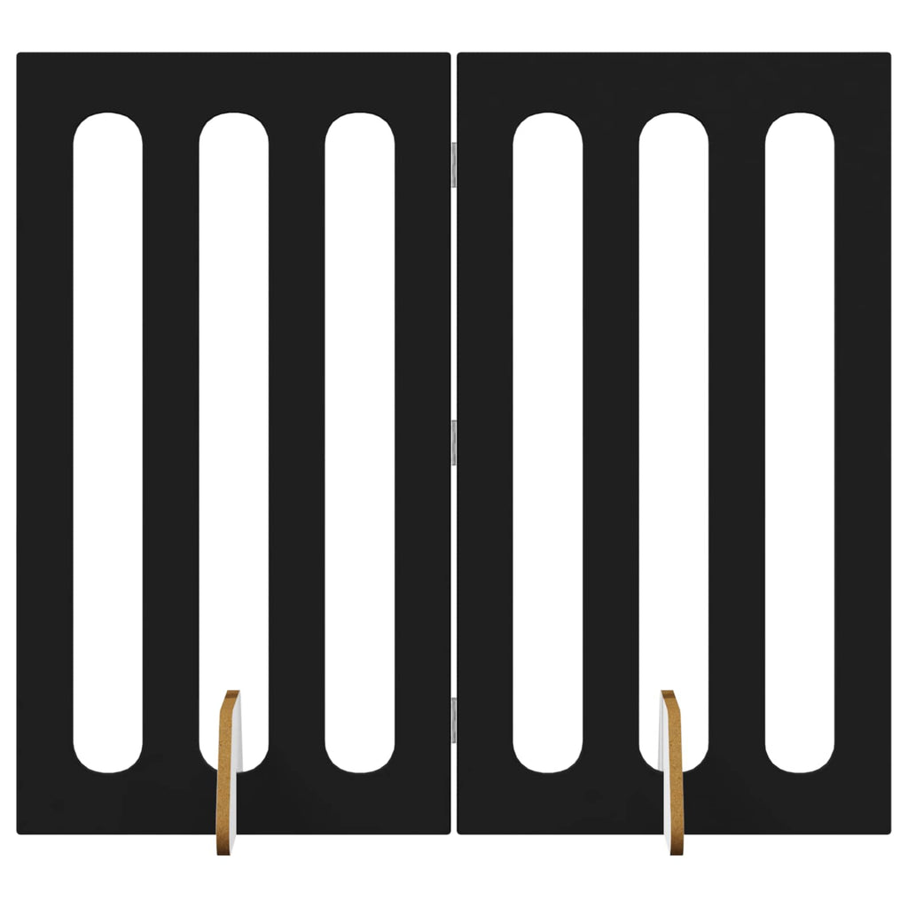 Faltbarer Haustierzaun 2 pcs Schwarze Eiche 100,5 x 38 x 90 cm