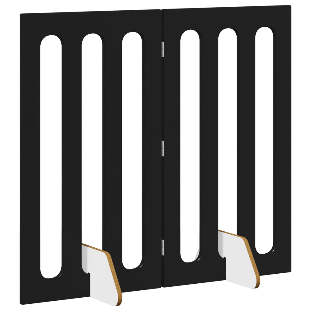 Faltbarer Haustierzaun 2 pcs Schwarze Eiche 100,5 x 38 x 90 cm