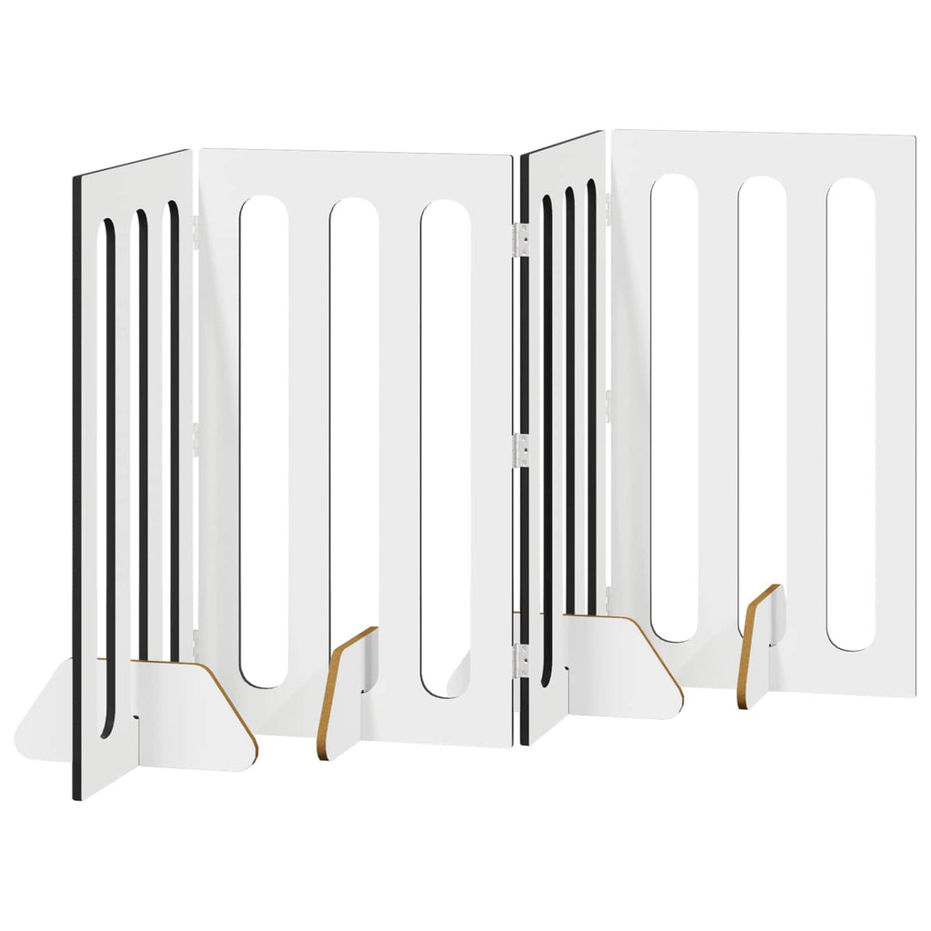 Faltbarer Haustierzaun 4 pcs Schwarze Eiche 201 x 38 x 90 cm