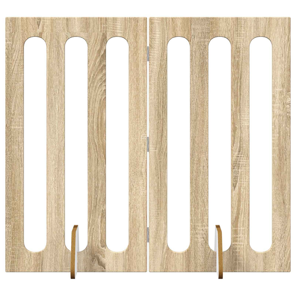 Faltbarer Haustierzaun 2 pcs Sonoma-Eiche 100,5 x 38 x 90 cm