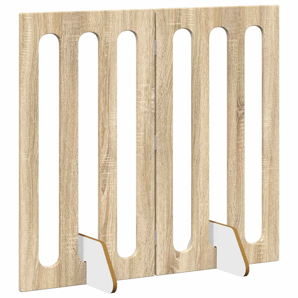 Faltbarer Haustierzaun 2 pcs Sonoma-Eiche 100,5 x 38 x 90 cm