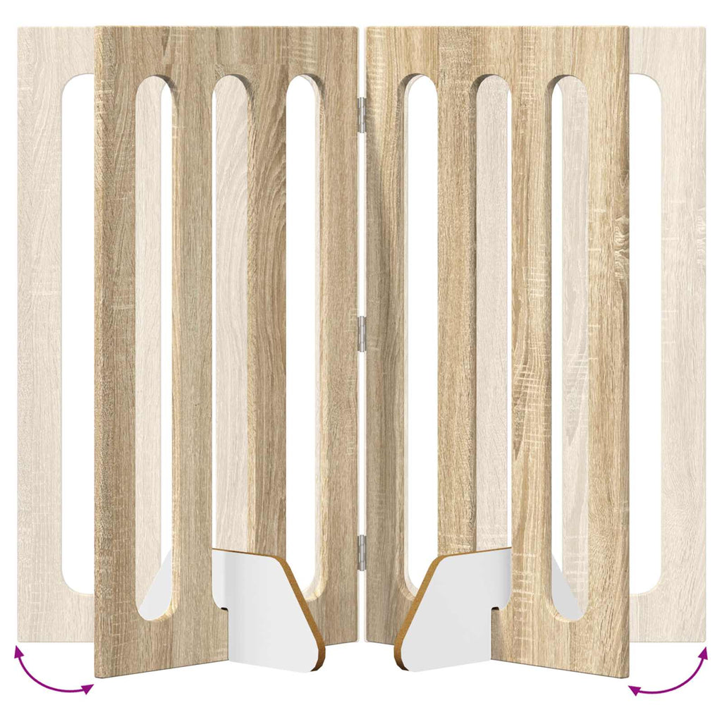 Faltbarer Haustierzaun 2 pcs Sonoma-Eiche 100,5 x 38 x 90 cm