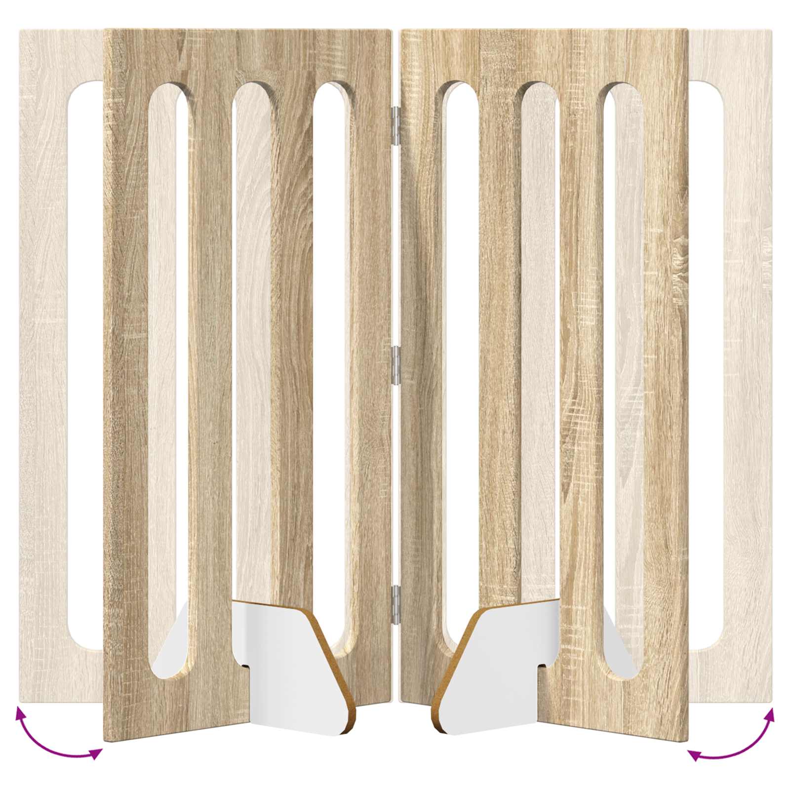 Faltbarer Haustierzaun 2 pcs Sonoma-Eiche 100,5 x 38 x 90 cm