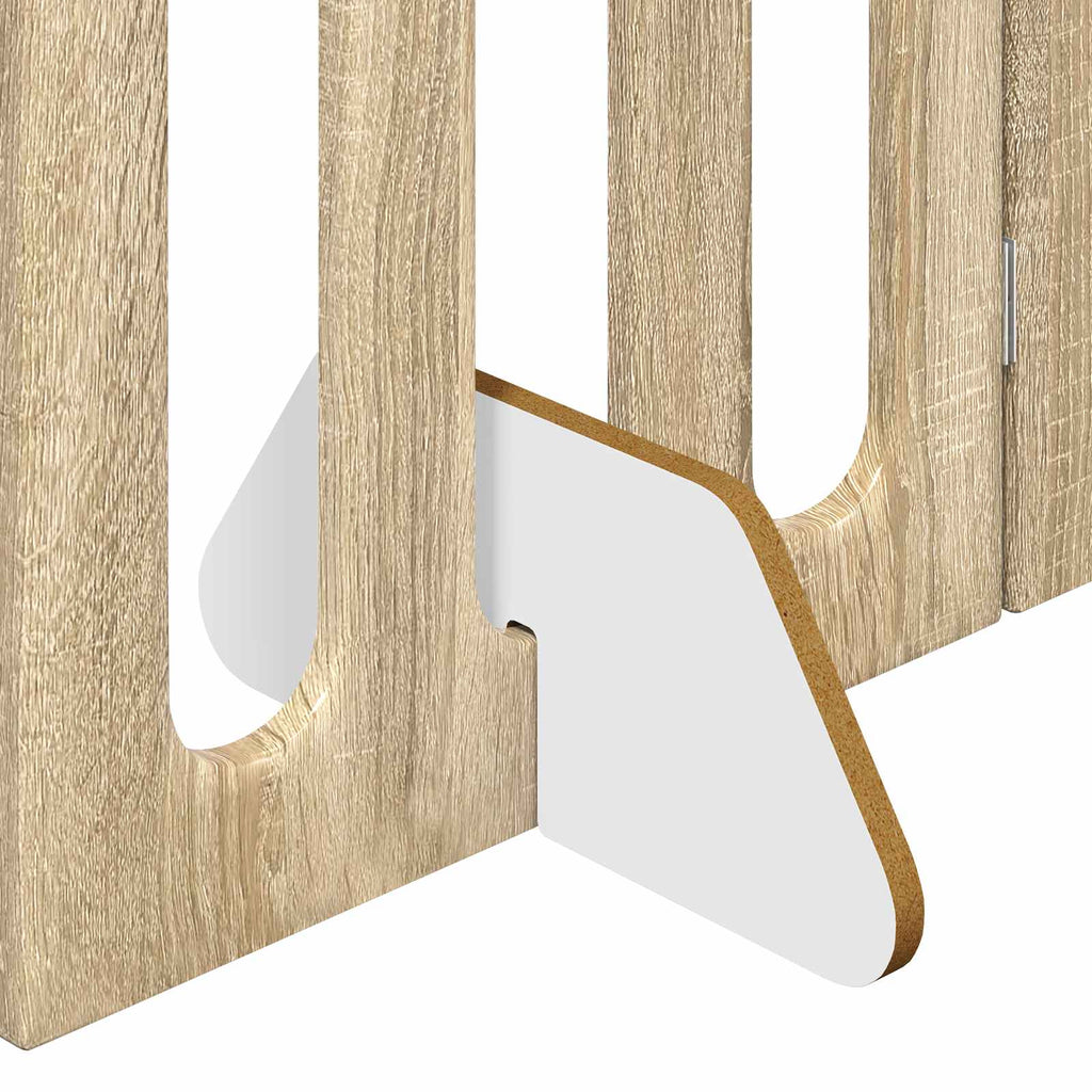 Faltbarer Haustierzaun 4 pcs Sonoma-Eiche 201 x 38 x 90 cm