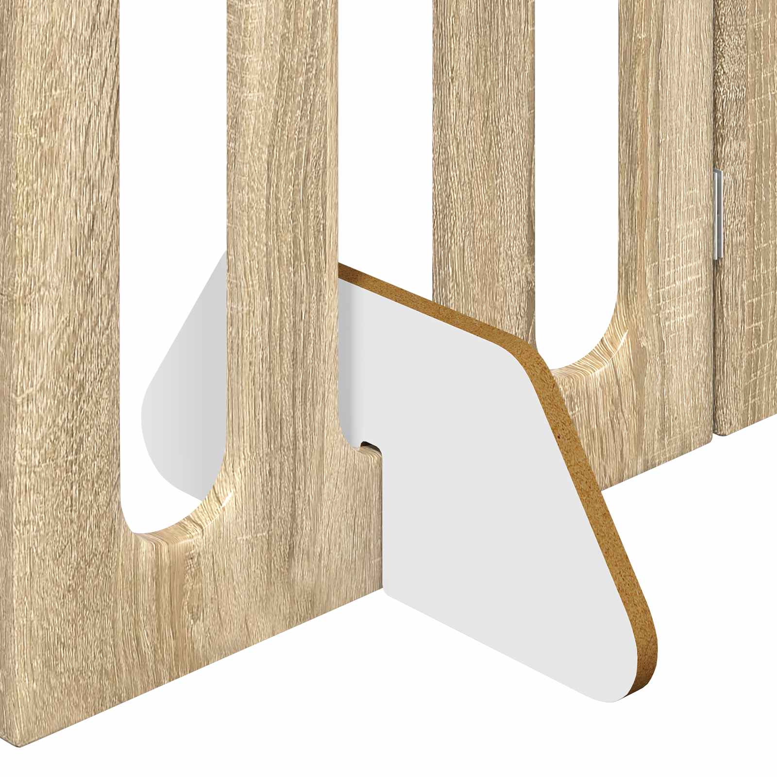 Faltbarer Haustierzaun 4 pcs Sonoma-Eiche 201 x 38 x 90 cm