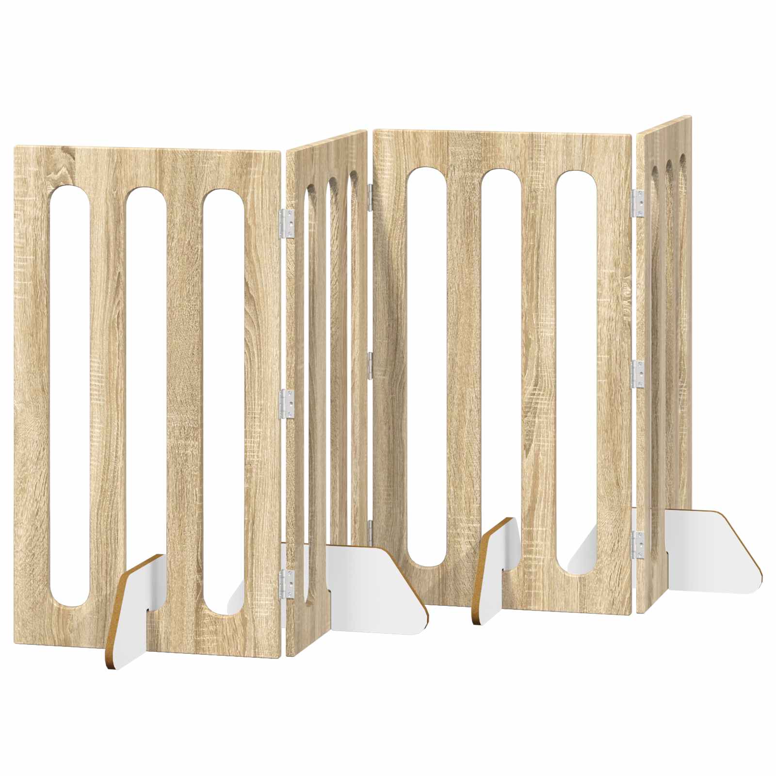 Faltbarer Haustierzaun 4 pcs Sonoma-Eiche 201 x 38 x 90 cm