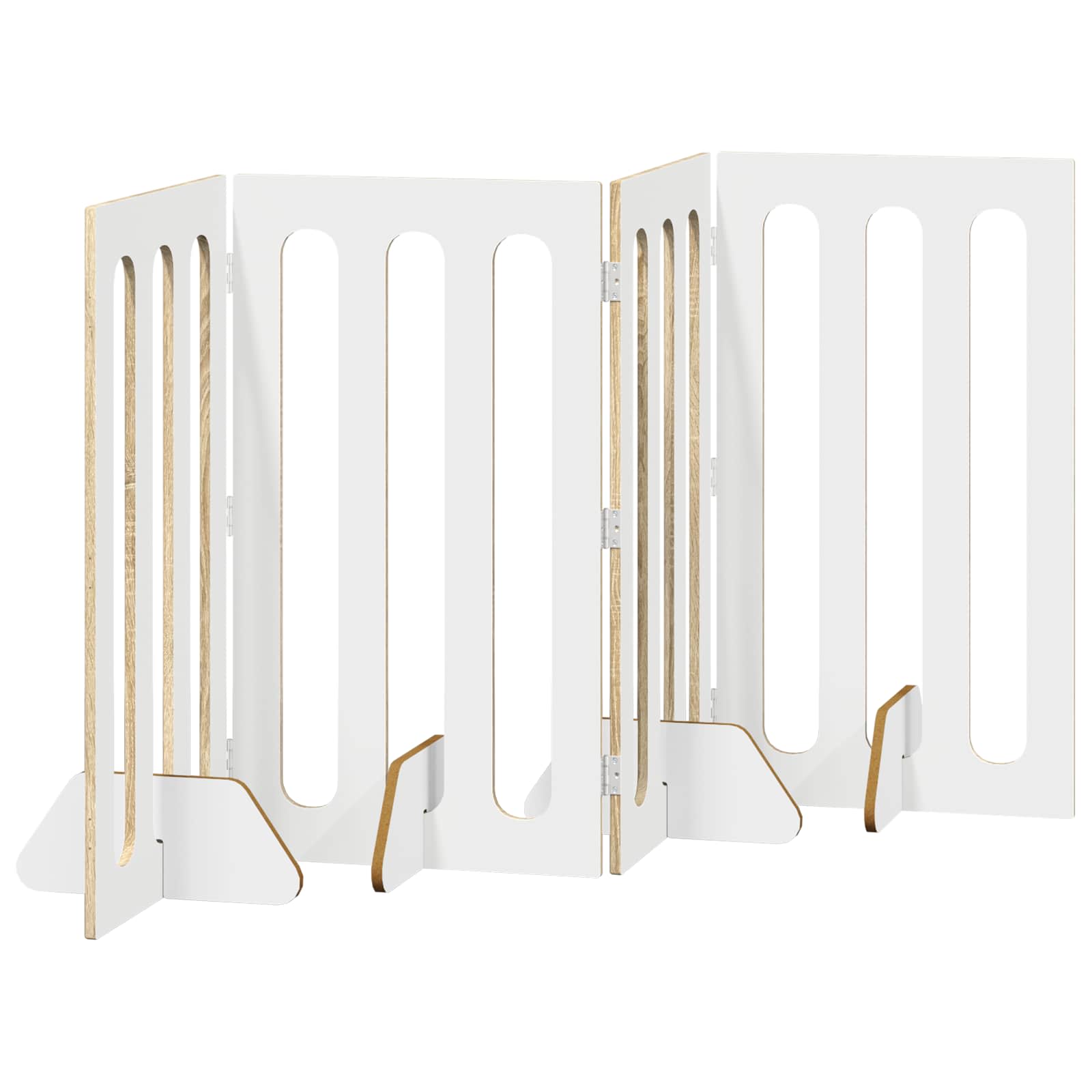 Faltbarer Haustierzaun 4 pcs Sonoma-Eiche 201 x 38 x 90 cm