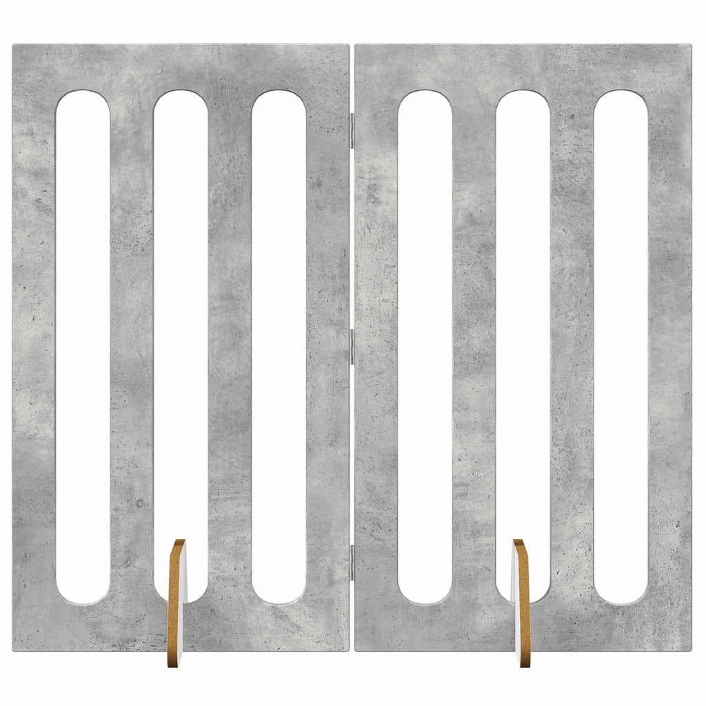 Faltbarer Haustierzaun 2 pcs Betongrau 100,5 x 38 x 90 cm