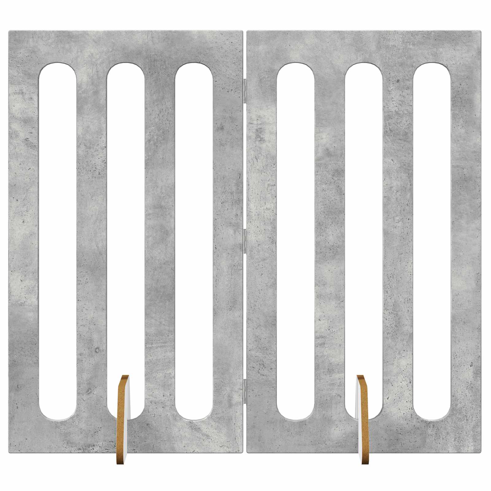 Faltbarer Haustierzaun 2 pcs Betongrau 100,5 x 38 x 90 cm