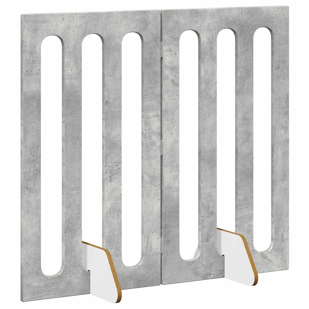 Faltbarer Haustierzaun 2 pcs Betongrau 100,5 x 38 x 90 cm
