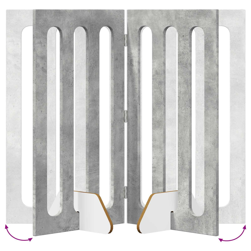 Faltbarer Haustierzaun 2 pcs Betongrau 100,5 x 38 x 90 cm