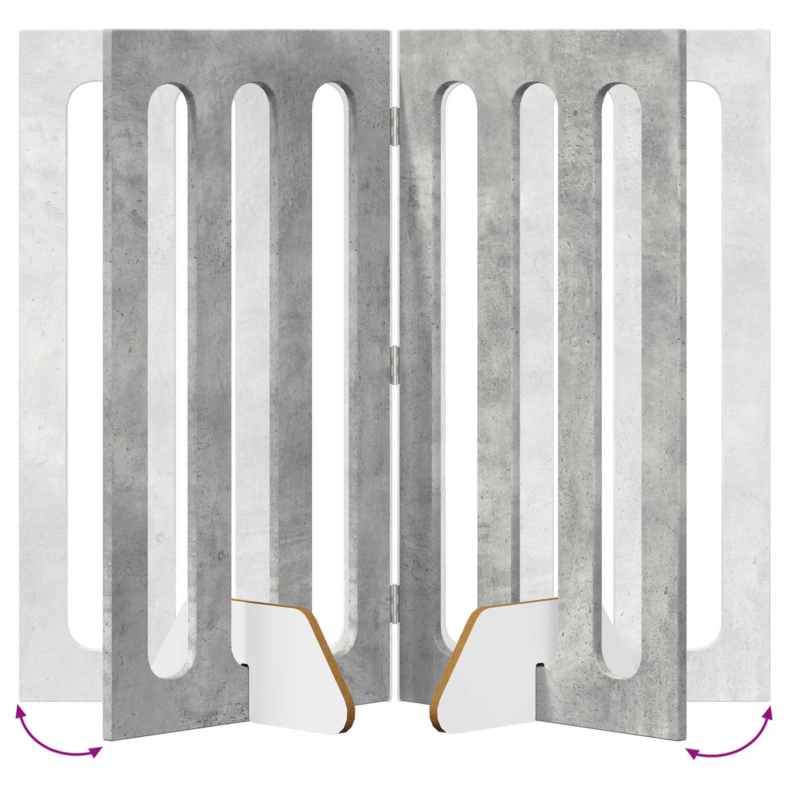 Faltbarer Haustierzaun 2 pcs Betongrau 100,5 x 38 x 90 cm
