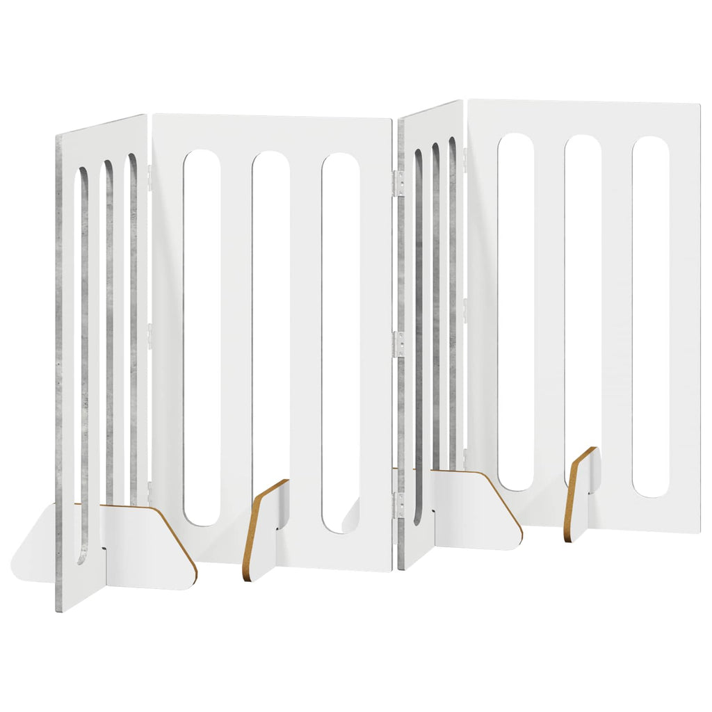 Faltbarer Haustierzaun 4 pcs Betongrau 201 x 38 x 90 cm