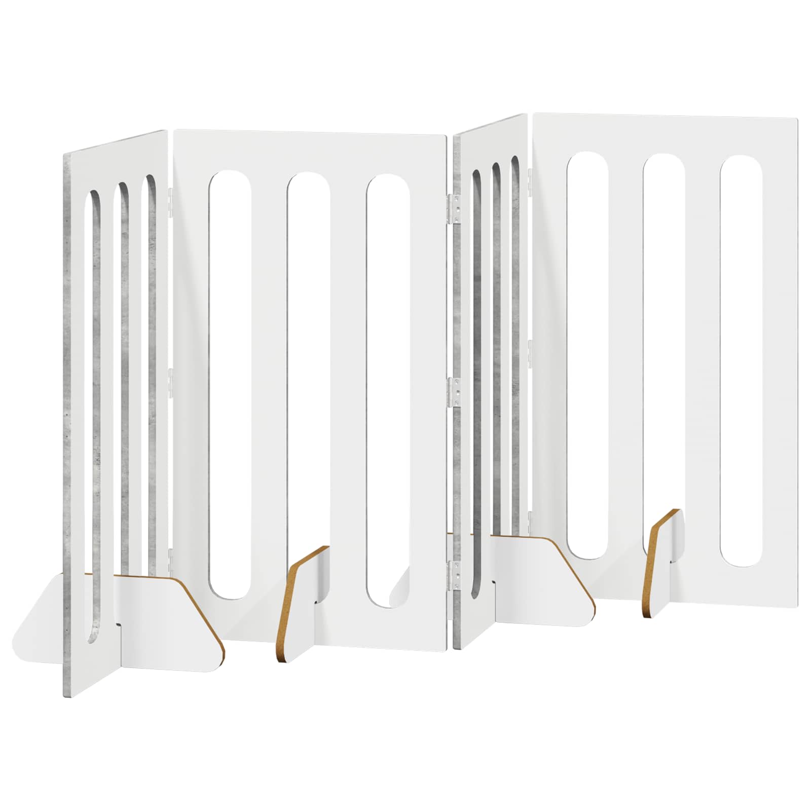 Faltbarer Haustierzaun 4 pcs Betongrau 201 x 38 x 90 cm