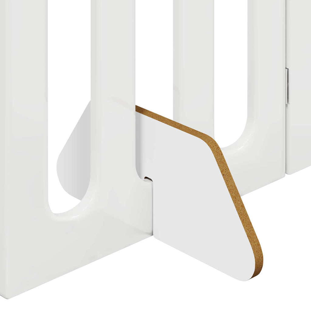 Faltbarer Haustierzaun 2 pcs Hochglanz Weiß 100,5 x 38 x 90 cm