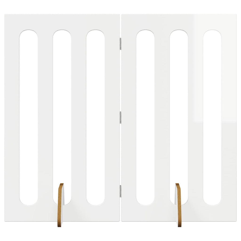 Faltbarer Haustierzaun 2 pcs Hochglanz Weiß 100,5 x 38 x 90 cm