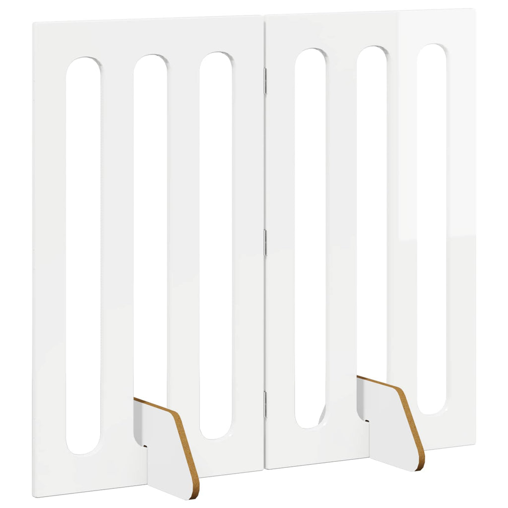 Faltbarer Haustierzaun 2 pcs Hochglanz Weiß 100,5 x 38 x 90 cm