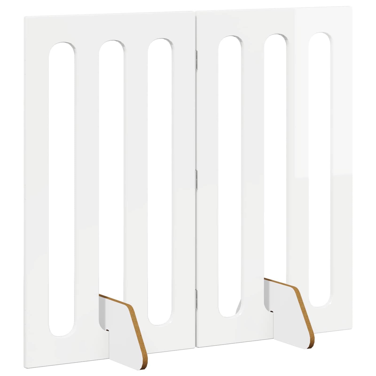 Faltbarer Haustierzaun 2 pcs Hochglanz Weiß 100,5 x 38 x 90 cm