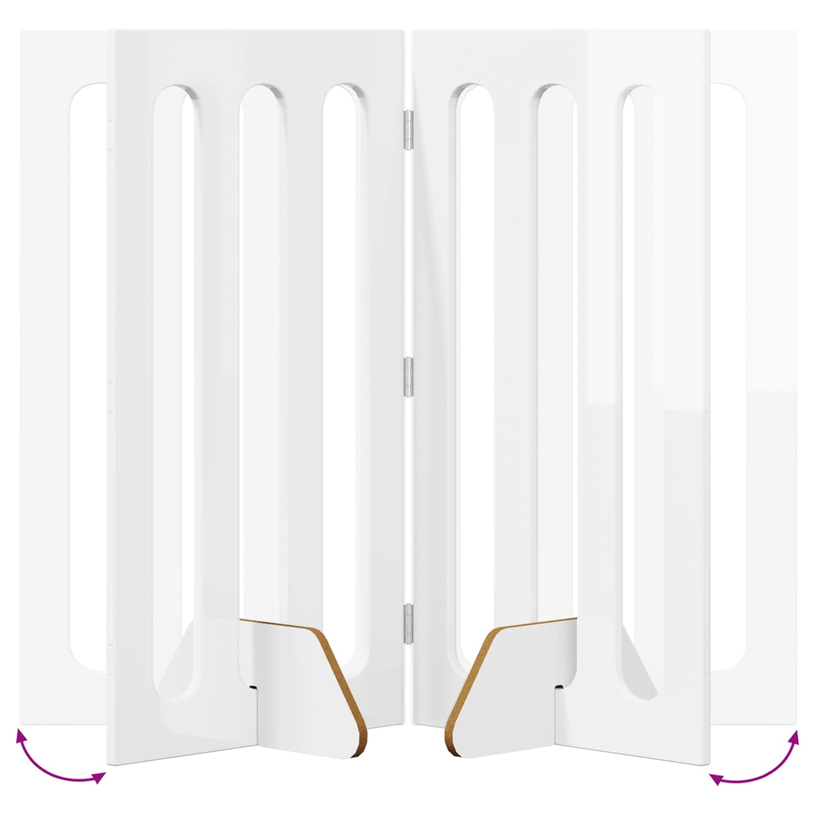 Faltbarer Haustierzaun 2 pcs Hochglanz Weiß 100,5 x 38 x 90 cm