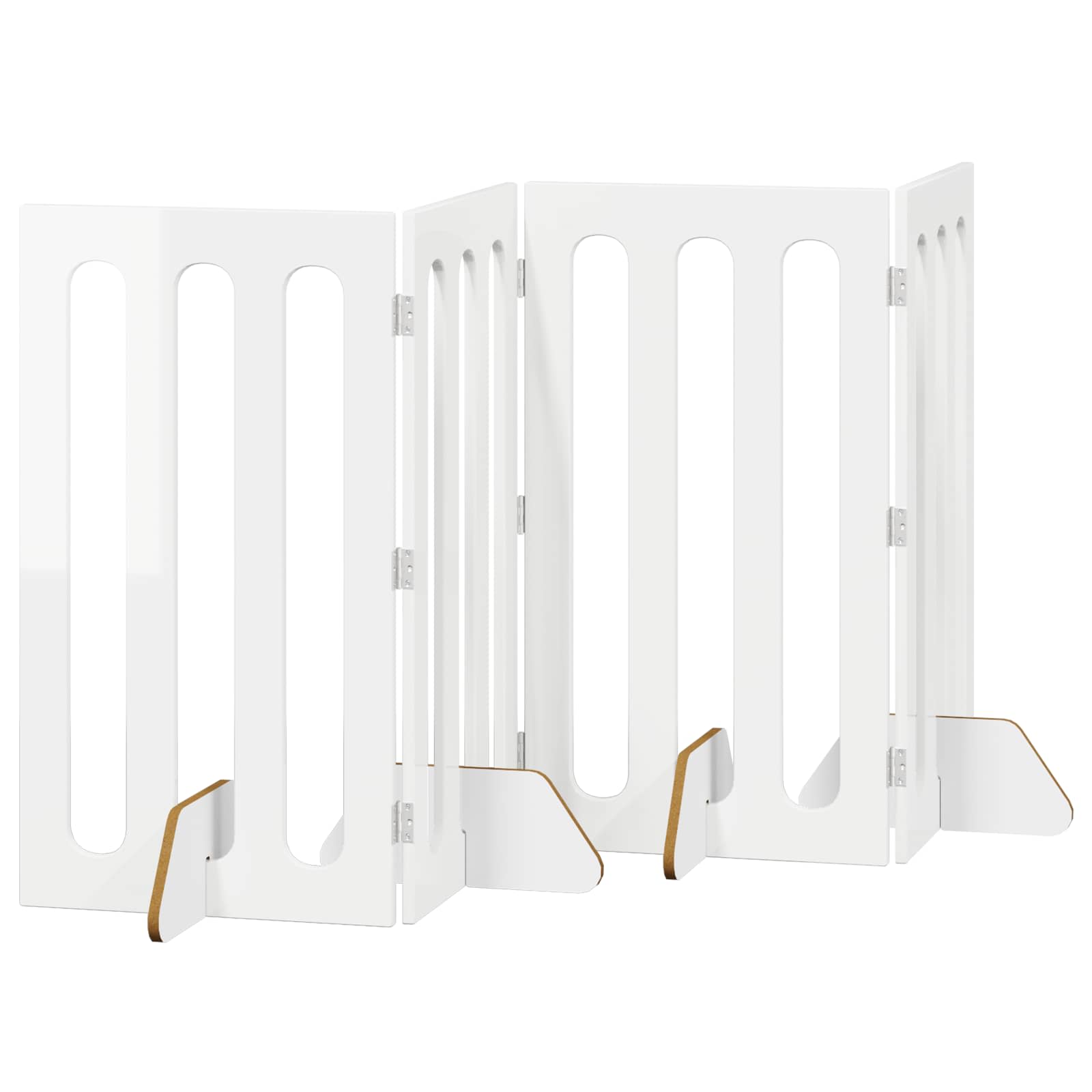 Faltbarer Haustierzaun 4 pcs Hochglanz Weiß 201 x 38 x 90 cm