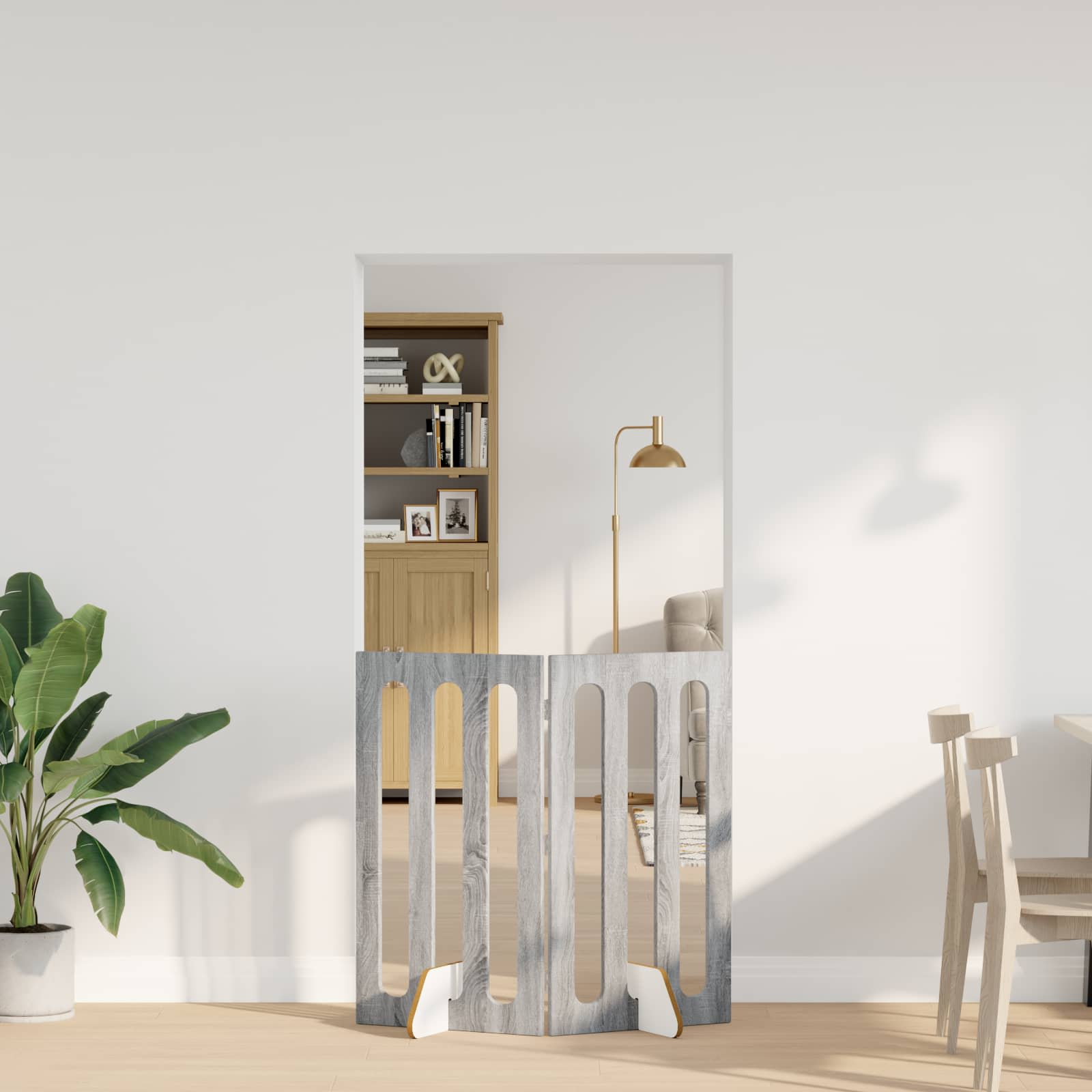 Faltbarer Haustierzaun 2 pcs Graues Sonoma 100,5 x 38 x 90 cm