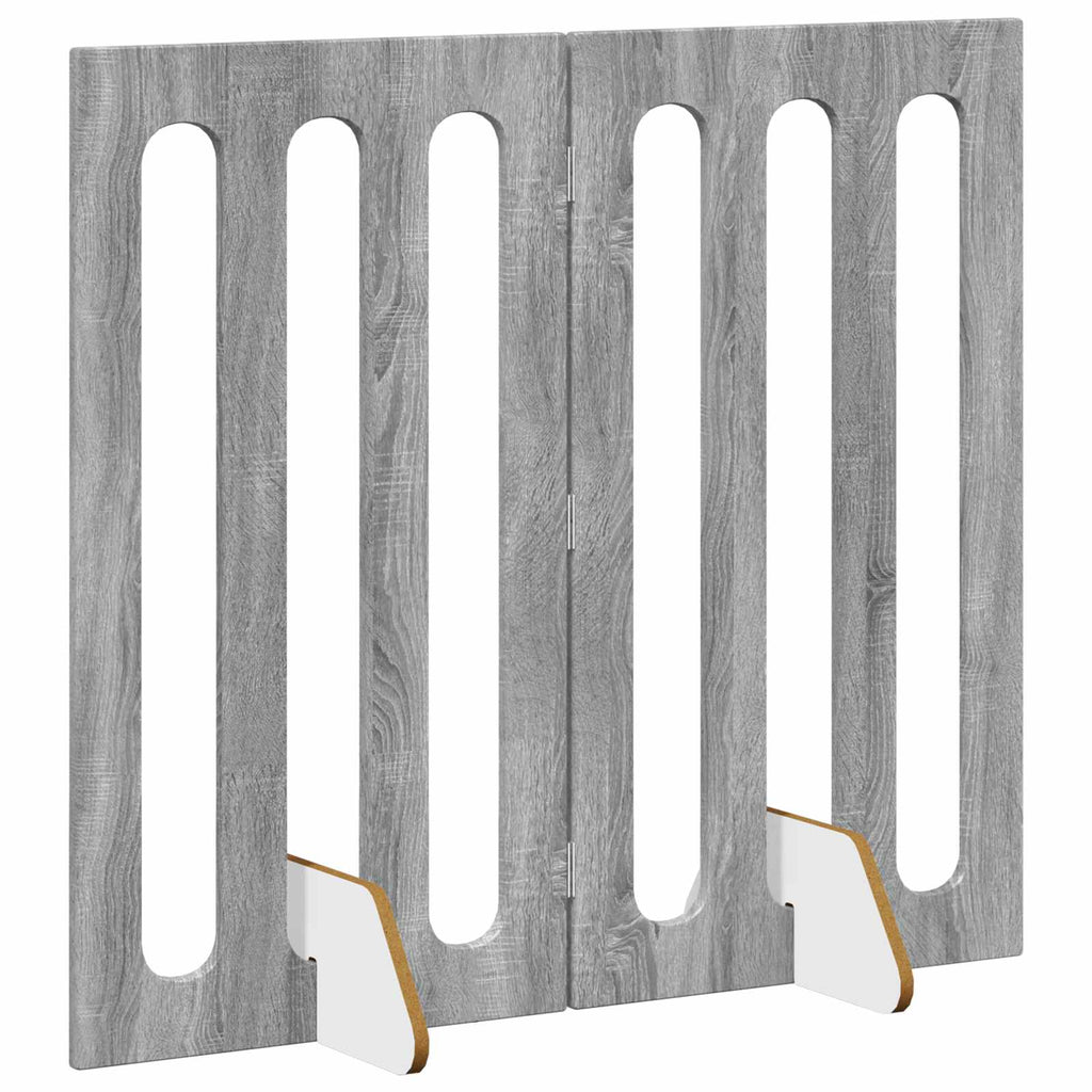 Faltbarer Haustierzaun 2 pcs Graues Sonoma 100,5 x 38 x 90 cm