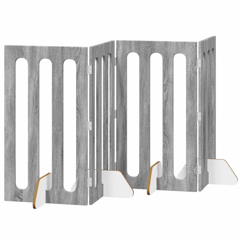 Faltbarer Haustierzaun 4 pcs Graues Sonoma 201 x 38 x 90 cm
